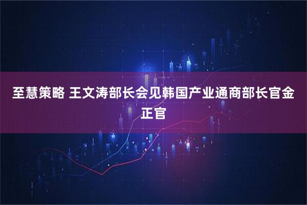 至慧策略 王文涛部长会见韩国产业通商部长官金正官