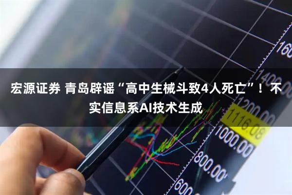 宏源证券 青岛辟谣“高中生械斗致4人死亡”！不实信息系AI技术生成